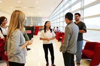 wei wei talking with students