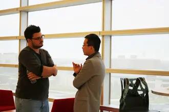 wei wei talking with student