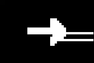 white arrow pointing right