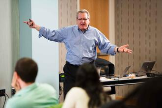 professor teaching students