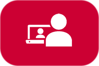 person on virtual conference call icon