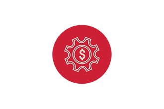 Illustration of a gear with a dollar sign in its center