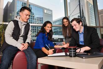 mba students working on a project