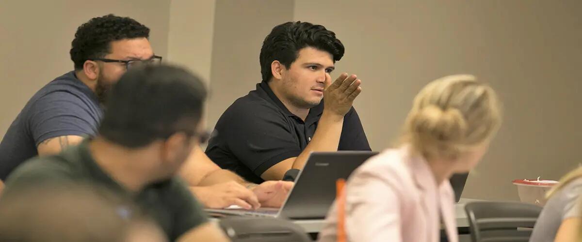 Rutgers graduate student answering a question.