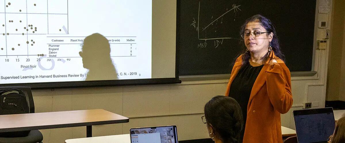 Professor Madhavi Chakrabarty teaching