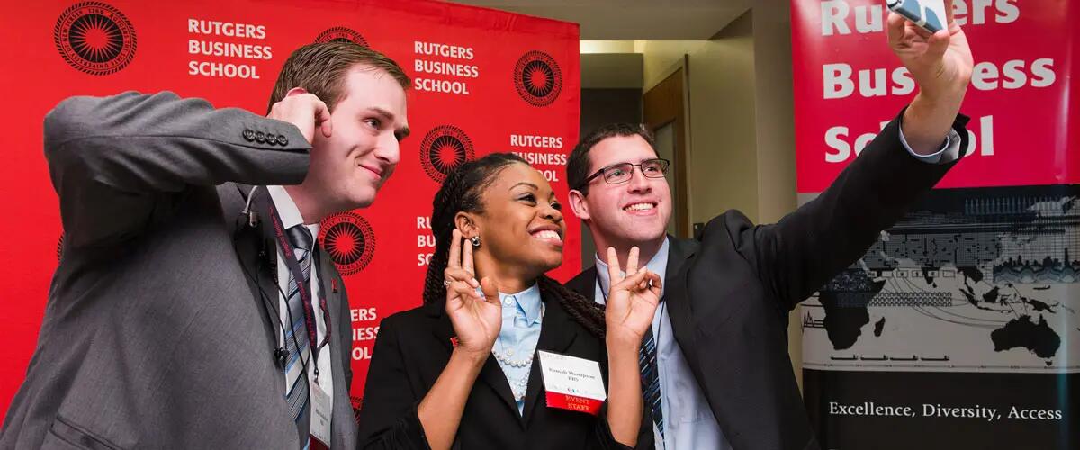 RBS students and alumni at event.
