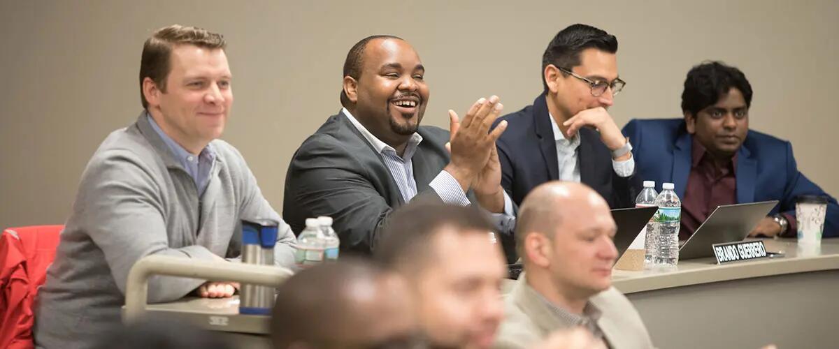 Rutgers Executive MBA students in class. 