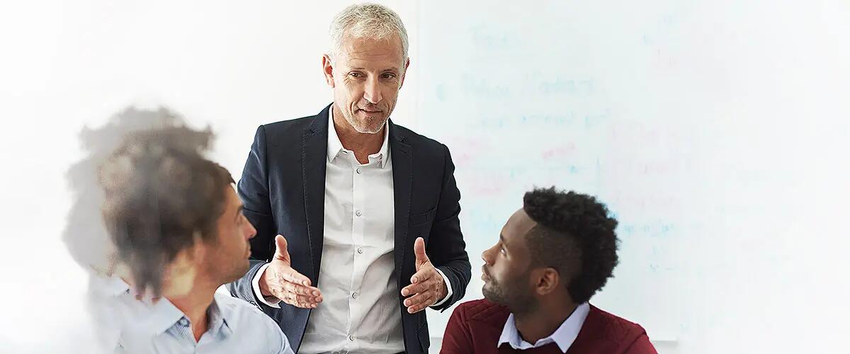 Credit: iStock - A man leading a meeting