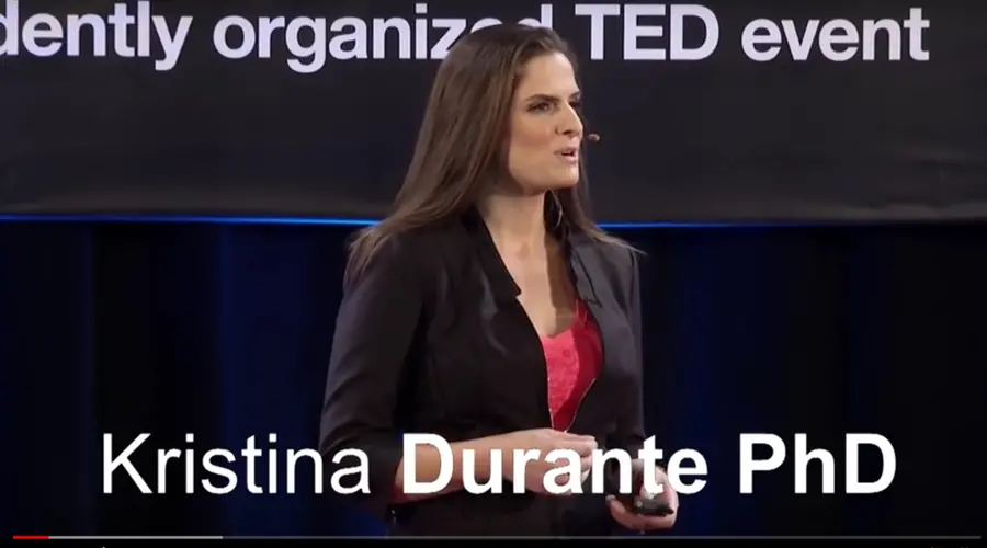 Kristina Durante giving a TEDx Talk